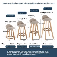 Chaise de bar en bois massif de style européen Tabouret haut rotatif Fashion Home Bar Counter Chair