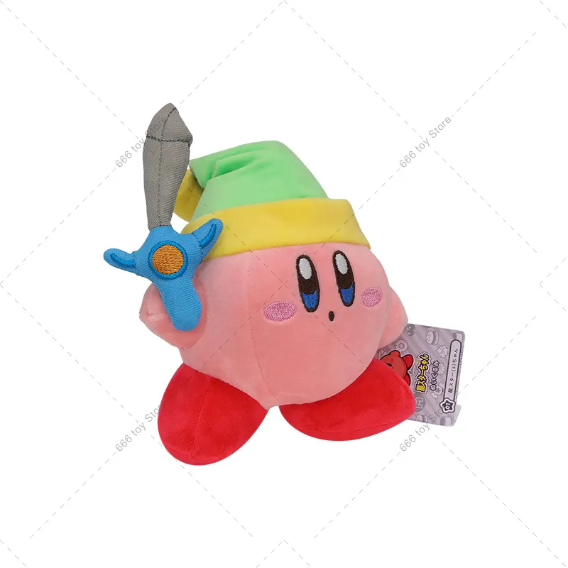 Kawaii Anime Star Kirby Sword Kirby Stuffed Peluche Plush High Quality Cartoon Toys Great Christmas Birthday Gift For Children