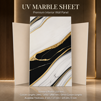Panneau mural en PVC imperméable MORLENX, effet marbre UV, blanc, noir, or, brillant, pour salon de luxe, salle à manger, cuisine