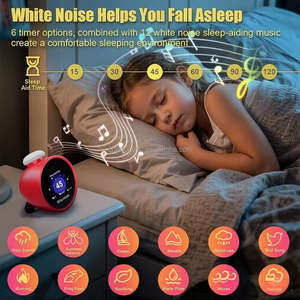 Reloj Despertador Inteligente para Niños con IA, Control por Voz, Ruido Blanco Natural, Asistente para Dormir, Pronóstico del Tiempo y Proyección - Product Image 4