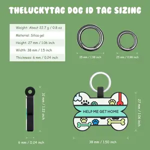 Upgraded Personalized Dog Tags Engraved QR Code For Dogs Cat Collar - Silicone Silent Pet Tag