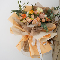 Vente en gros, coréenne, coréenne bicolore épaissie, ouverture florale, panier de fleurs, bouquet, emballage en papier imperméable double face pour fleurs