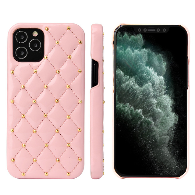 Luxury Bling Bling Fashion Diamond Pink PU Leather Mobile Phone Case for iPhone 13 Pro Max Case Leather Cover