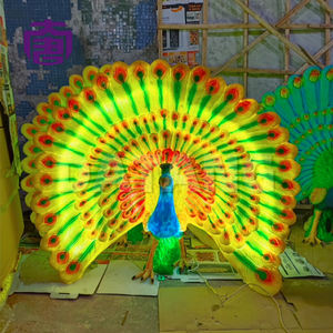 Luz LED de neón 3D con diseño de pavo real, personalizada, IP65, con estructura de resina transparente y fibra de vidrio para uso en exteriores, césped y parques, para iluminación. - Product Image 2