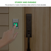 Botón de Salida para Sistema de Control de Acceso NO.NC.COM, Liberación de Puerta 12-24VDC, Acero Inoxidable, LED Verde, Montaje en Pared
