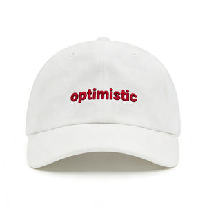 Casquette de baseball en coton à 6 panneaux avec broderie « optimiste » – Chapeau de soleil léger et décontracté pour le quotidien et les sports de plein air - Product Image 1