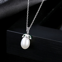 Collier ras-de-cou court en argent S925 avec pendentif perle, style minimaliste coréen, pour femme