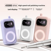 Polisseuse à ongles électrique rechargeable portable avec prise USB de vitesse 45000 tr/min