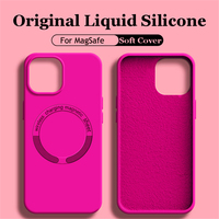 Coque de téléphone en silicone liquide d'origine pour iPhone 14 Pro Max Plus 13 12 11 Charge magnétique sans fil Couverture antichoc