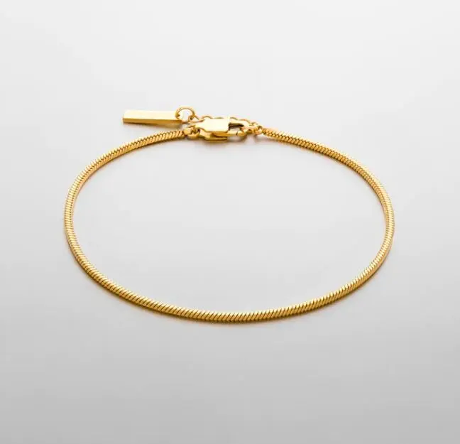 Inspirieren Sie Schmuck dünne Schlange Square Charm Chain Bracelet trüben Modeschmuck Armbänder Großhandel für Männer Frauen