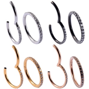 Bijou <span class=keywords><strong>de</strong></span> piercing corporel en acier 316L avec zircon, clicker pour septum, anneau <span class=keywords><strong>de</strong></span> <span class=keywords><strong>nez</strong></span>, anneau <span class=keywords><strong>de</strong></span> tragus, hélix, cartilage, rose - Product Image 1
