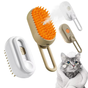 Strumento per Toelettatura Animali 3 in 1: Spazzola Elettrica con Spray, Massaggio e Vapore per Cani e Gatti - Product Image 1