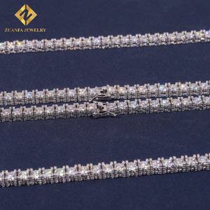 Nouvelle chaîne de tennis de luxe RTS en argent 925 plaqué or, testée au diamant, GRA 5MM, chaîne de tennis en moissanite avec pierres sur le côté, collier - Product Image 6