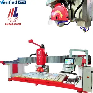 Software de sistema italiano de 5 ejes CNC, sierra de puente, granito, mármol, máquina de corte y fresado para procesamiento de piedra