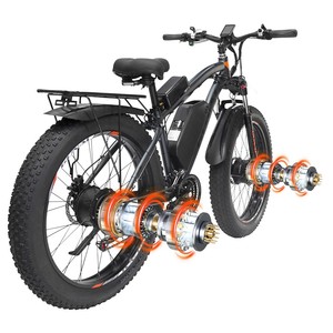 Vélo de montagne GUNAI GN88 à double moteur 2x1000W, batterie 48V 22Ah, autonomie de 130 km, vitesse maximale de 55 km/h, pneus épais de 26x4,0 pouces à l'arrière - Product Image 6