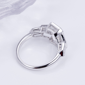 Bague en platine, émeraude et diamant Messi Jewelry MSR-1406 pour femme - Product Image 3
