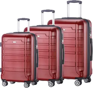 यात्रा ट्रॉली मामले बैग एब्स हार्डशेल लाइटवेट जिपर सामान सेट सामान यात्रा बैग पर सामान यात्रा बैग