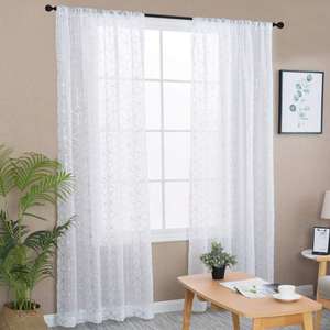 Bianco di lusso Puro Foglio di Stampa Voile <span class=keywords><strong>Tende</strong></span> per il Salone tasca Asta 2 Pannelli - Product Image 2