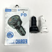 Chargeur de voiture de haute qualité à 3 ports, charge rapide USB Type C et PD20W USB Type C pour téléphone