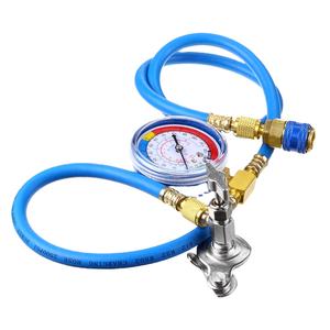 자동차 에어컨 포트용 게이지가 있는 A/C <span class=keywords><strong>R134A</strong></span> 냉매 충전 호스 7/16 캔 탭 밸브 - Product Image 2