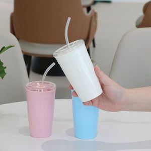 Nuevo Vaso Portátil para Beber Jugo de 450 ml, Libre de BPA, Reutilizable, de Plástico para Viaje, con Pajita y Tapa - Product Image 4