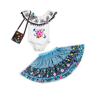 Conjuntos de Ropa Infantil Encanto de Yiwu, Camisa con Hombros Descubiertos y Falda, Trajes de Verano para Niñas, Venta al por Mayor, Artículos para Fiestas - Product Image 4