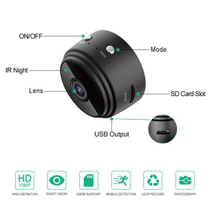 Mini caméra V380 <span class=keywords><strong>A9</strong></span> 1080P FHD WiFi avec vision nocturne, capteur CMOS, batterie 300mAh, prise en charge du cloud, 2MP, garantie 1 an - Product Image 4