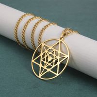Collier pendentif Myshape Star Tetrahedron Merkabah Merkaba, géométrie sacrée, amulette de protection pour enfants, acier inoxydable