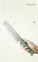 Cuchillo Japonés Nakiri para Verduras con Mango de Resina, Hoja Afilada de Acero Inoxidable para Cortar y Picar Frutas, Cuchillo de Cocina