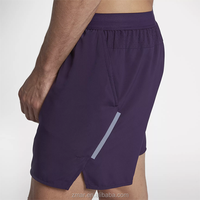Shorts de sport en maille, fabrication OEM en Chine, shorts de course personnalisés avec bande réfléchissante