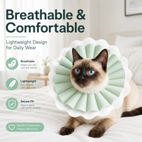 Collier éthelien pour animaux de compagnie en mousse EVA souple, ultra-léger, réglable, à 5 rangées de boucles, imperméable, pour la récupération post-opératoire professionnelle