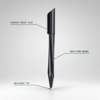 Stylo bille triangulaire à mécanisme rotatif, finition laquée métallique, impression personnalisée sur le dessus et le dessous, stylos promotionnels pour cadeaux en gros