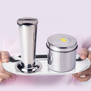 2 formato Dentale In Acciaio Inox Coppa per Pinzette e Sonda Cilindro Scatola di Sterilizzazione Serbatoio A Forma di Cono - Product Image 3