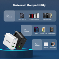 Chargeur USB C GaN 100W 2C1A, adaptateur d'alimentation à charge rapide PD pour MacBook Pro, iPhone, Samsung S25 S26 Ultra, chargeur mural 100W type C