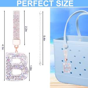Diamant pompon Alphabet lettres breloques pour sac compatible avec tous les modèles pour la rentrée et les accessoires d'Halloween - Product Image 2