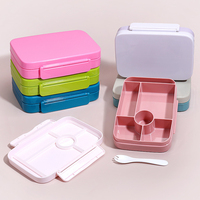 Boîte à lunch Bento écologique, boîte à lunch à 5 compartiments, récipient pour micro-ondes, sans BPA, pour enfants, adultes, école, voyage, rangement