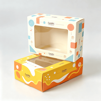 Boîte cadeau en papier personnalisée pour Noël, vente en gros, avec fenêtre, pour bonbons, gâteaux et emballages