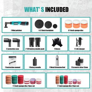 Mini Lucidatrice per Auto Cordless AUTIWOZ da 1/2/3 Pollici RO/DA a 6 Velocità con Batteria agli Ioni di Litio da 2000mAh Macchina per la Lucidatura e il Detailing dell'Auto - Product Image 4