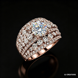 Anillo de Boda Personalizado de Oro Sólido S925/10K/14K/18K con Diamante Cultivado en Laboratorio de Un Quilate, Corte Brillante, Calidad VVS-VS, para Fiesta - Product Image 4