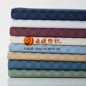 Simple Luxury Polyester Microfiber Stripe Satin Bed Sheet Fabric