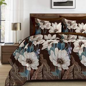 Hoa Thiết Kế In Phong Cách Sợi Nhỏ Chất Liệu Màu Nâu Màu 3Pcs Bộ Đồ Giường Set Với 2 Vỏ Gối Cho Nữ Hoàng/Vua Kích Thước - Product Image 2