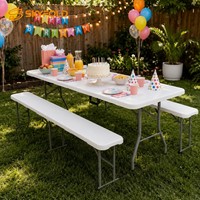 Vente flash - Ensemble de table et chaises pliantes en plastique pour la restauration