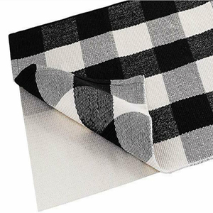 Amazon Popular blanco y negro Plaid Buffalo felpudo máquina de algodón lavable alfombras - Product Image 4