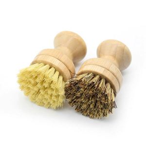 Eco-Friendly Bamboo Handle Kitchen <b>Brush</b> Replaceable Natural Sisal Bristle Dish <b>Brush</b> - Product Image 1