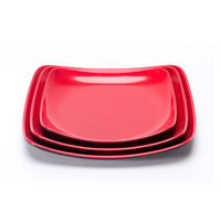 Assiettes carré de vaisselle avec logo personnalisé, assiettes en mélamine avec impression de nom