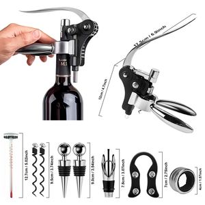 Manufacturer <b>Red</b> Wine Bottle Opener Set Zinc Alloy <b>Box</b> Nine-Piece Modern Minimalist for Head Bottle Opener Gift <b>Box</b> - Product Image 2