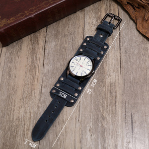 Nouvelle <span class=keywords><strong>montre</strong></span> à aiguilles en <span class=keywords><strong>cuir</strong></span> véritable pour hommes, bracelets pour femmes, bracelets larges pour hommes, <span class=keywords><strong>bracelet</strong></span> punk vintage rétro bohème, cadeau de bijoux - Product Image 4