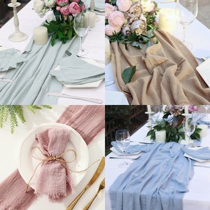 Cheesecloth da tavola Runner Dinning decorazione da tavola salvia luxury Runner impostazione da pranzo archi <span class=keywords><strong>Vintage</strong></span> banchetti decorazione di nozze - Product Image 5
