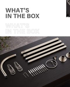 <span class=keywords><strong>Tringle</strong></span> de douche d'angle, nickel brossé, 39-69 x 55-85 pouces, <span class=keywords><strong>tringle</strong></span> de douche en forme de L réglable, sans affaissement, <span class=keywords><strong>tringle</strong></span> de douche incurvée à 90 degrés - Product Image 3