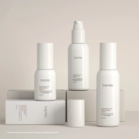 Flacon rond en PET pour soins de la peau, sérum et lotion, impression sérigraphique, utilisation cosmétique, 2 oz, 100 ml, 150 ml